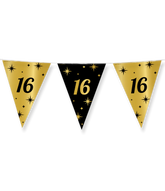 Vlaggenlijn 16 Jaar Goud Zwart 10m